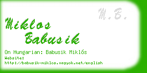 miklos babusik business card